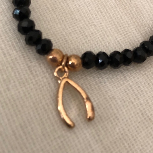 Faceted black Swarovski crystal Good Luck Charm Bracelet Hamsa Evil Eye - Picture 5 of 16